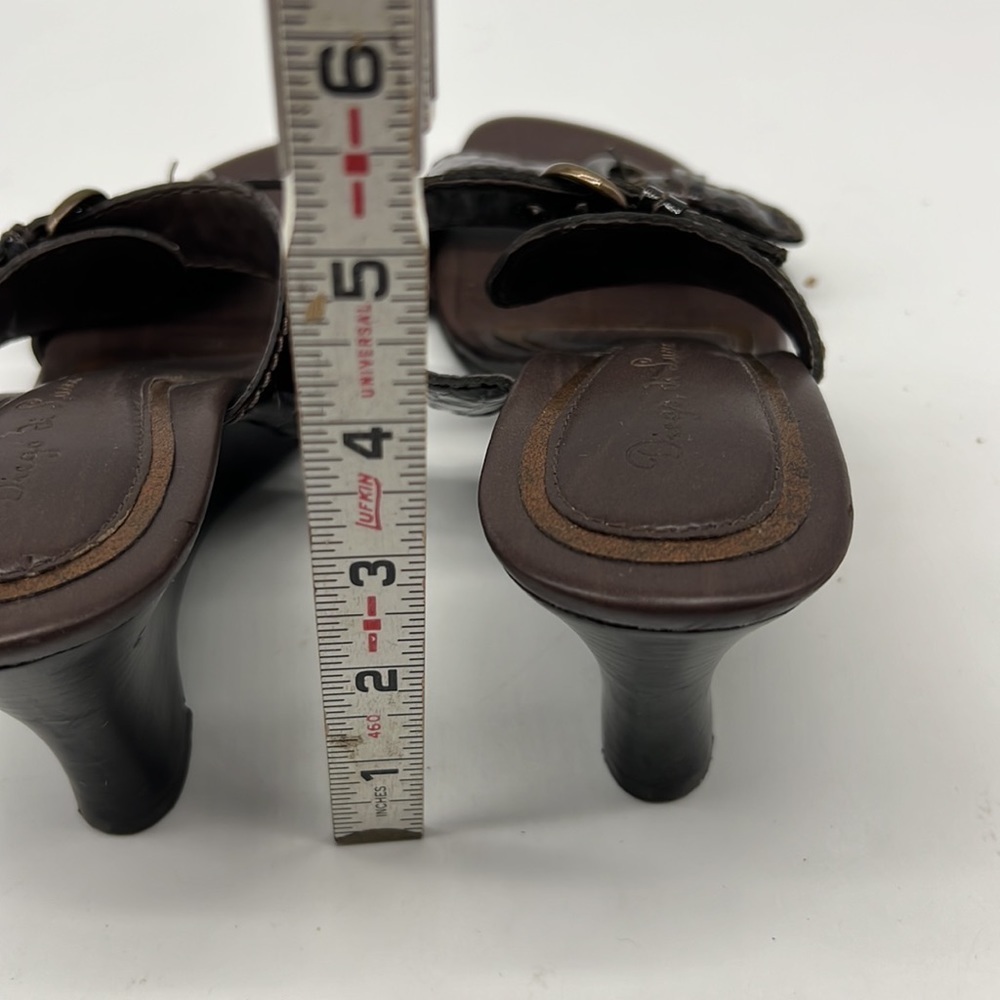 Diego Di Lucca Brown Double Strap Wedge Sandals with Buckles size 7.5 - Picture 5 of 10